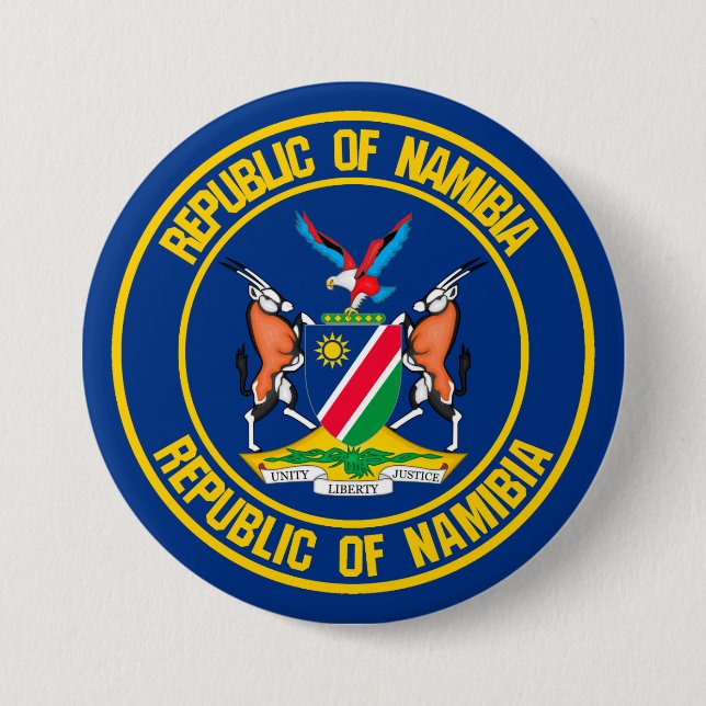 Namibia Round Emblem Button (Front)