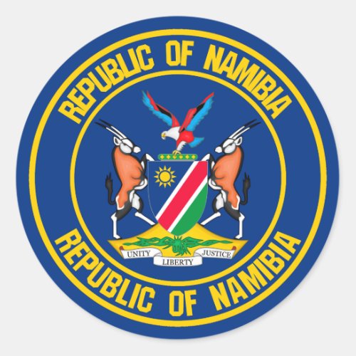 Namibia Round Emblem Classic Round Sticker