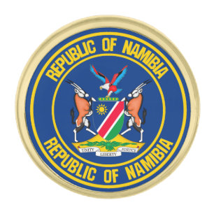 Namibia Round Emblem Gold Finish Lapel Pin