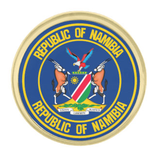 Namibia Round Emblem Gold Finish Lapel Pin