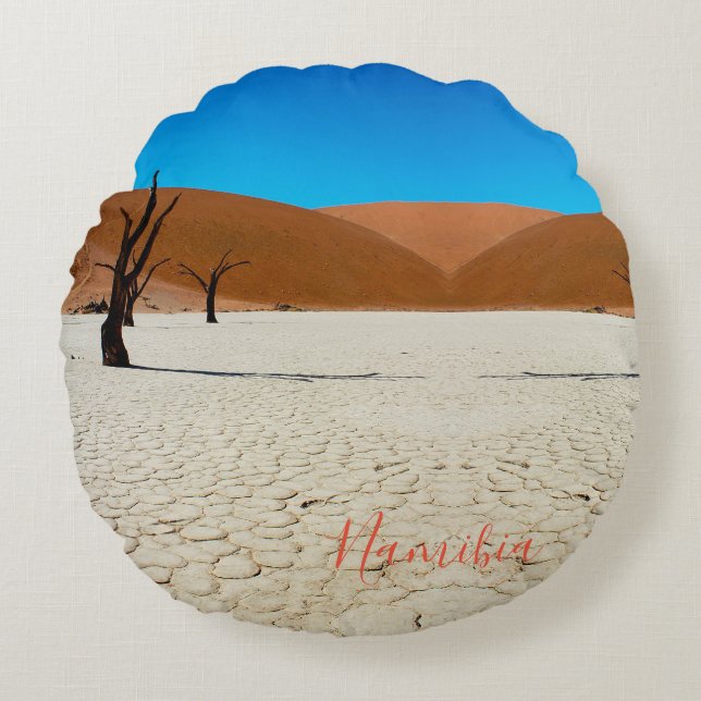 Namibia Sand Dunes Landscape Sossusvlei Round Pillow (Front)