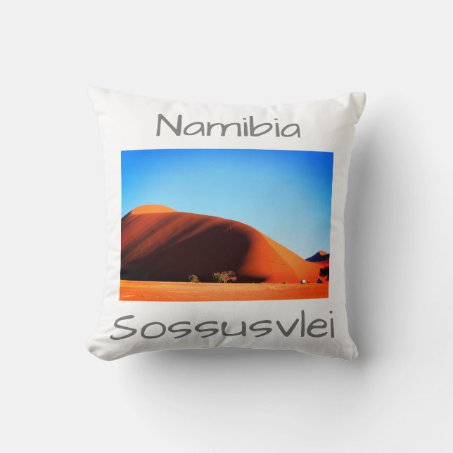 Namibia Sand Dunes Landscape Sossusvlei Throw Pillow (Front)
