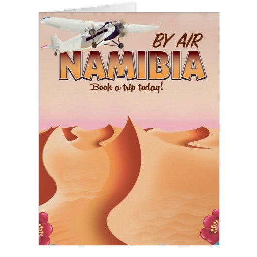 Namibia vintage flight poster. cards (Front)