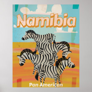 Namibia Vintage Travel Poster