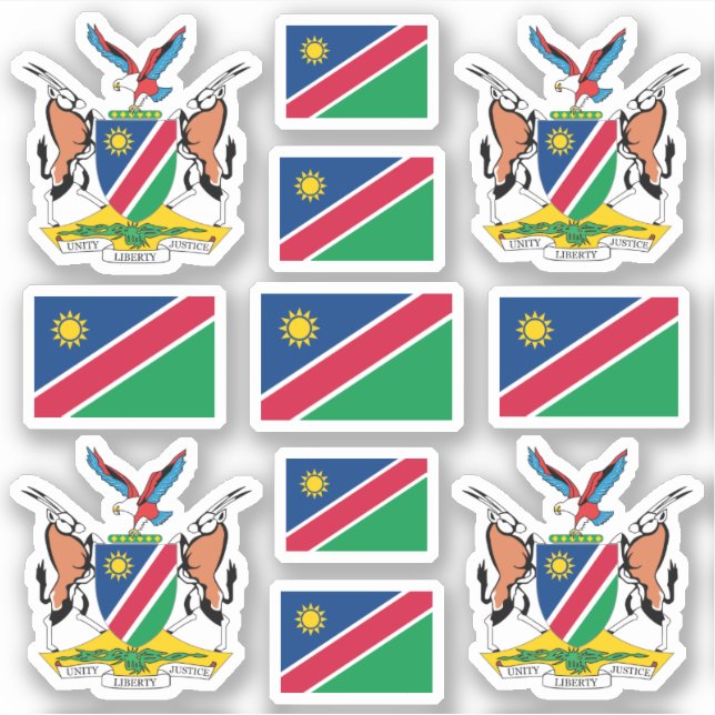 Namibian national symbols /Coat of arms and flag Sticker (Front)