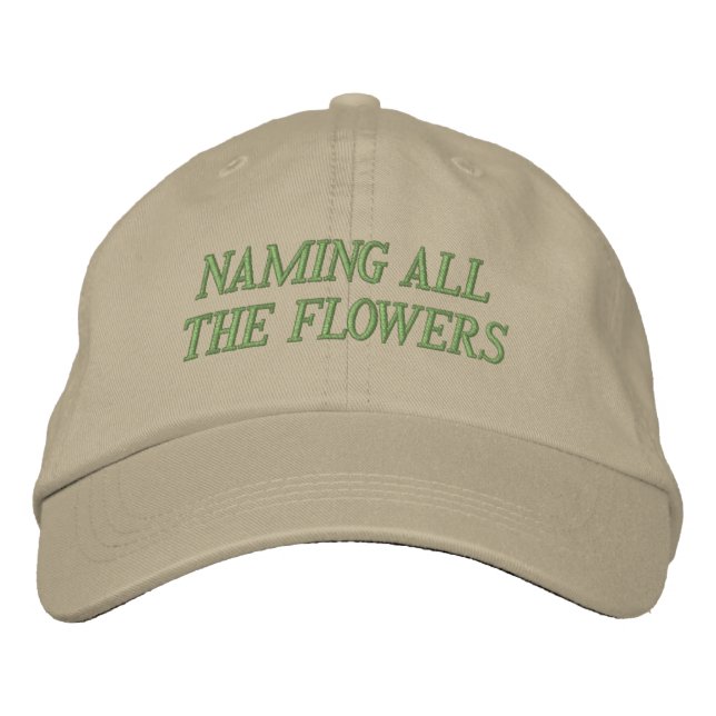 Naming All The Flowers  Embroidered Baseball Cap (Front)