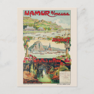 Namur sur Meuse Belgium Vintage Poster 1891 Postcard