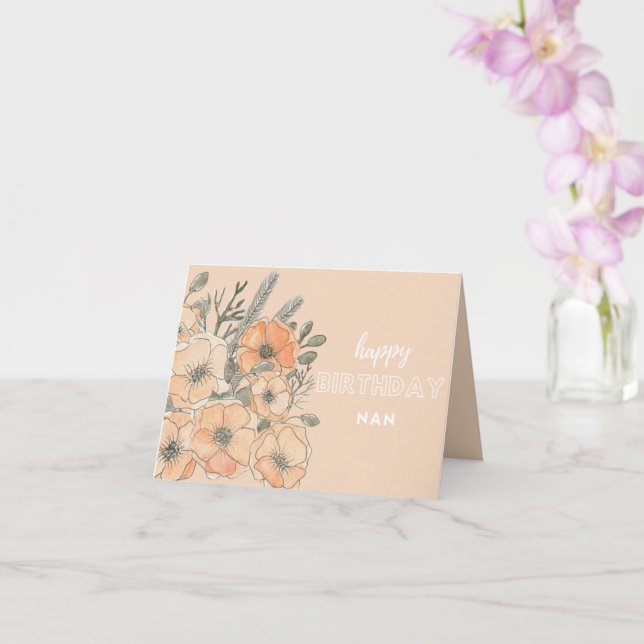 Nan birthday card - Happy birthday Nan (Orchid)