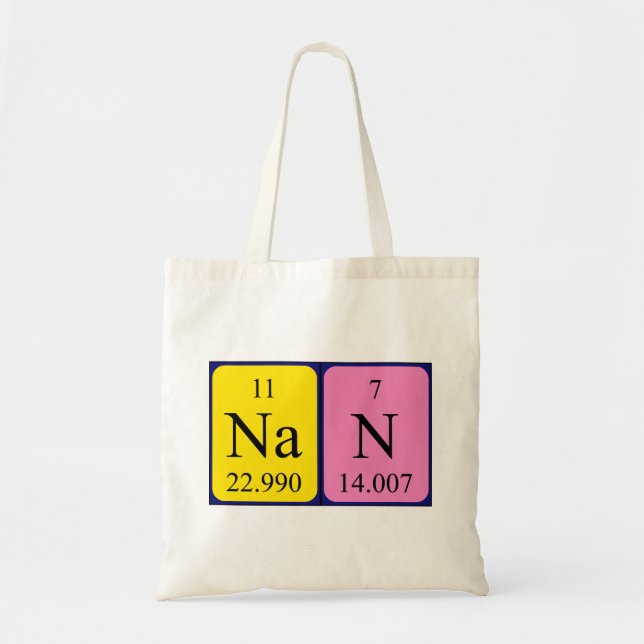 Nan periodic table name tote bag (Front)