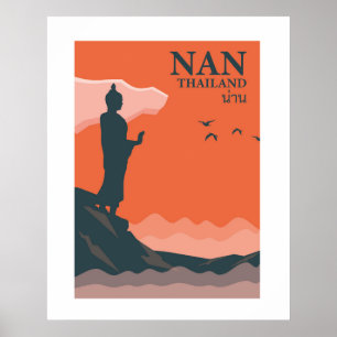 Nan Retro Style Thailand Travel Wall Art