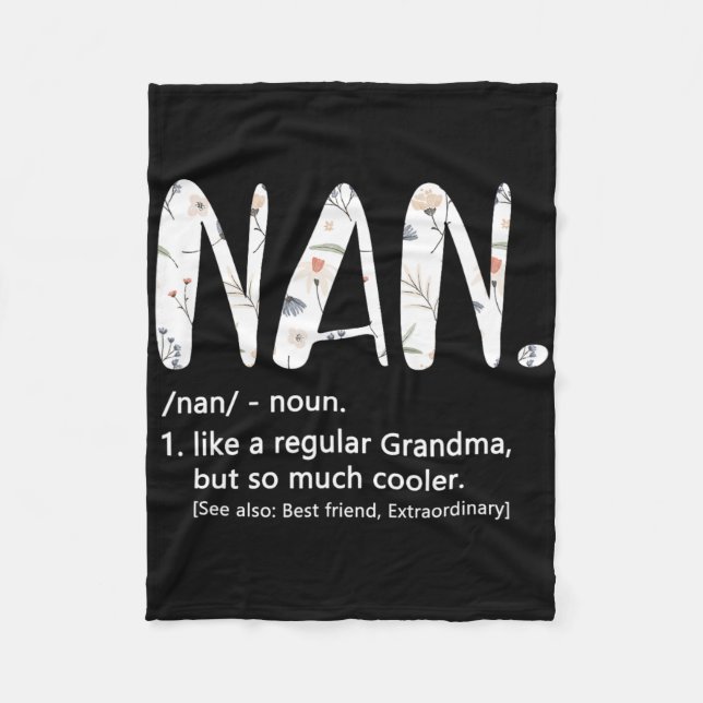 Nan Shirts For Women Mothers Day Idea Cute Grandma Fleece Blanket (Front)