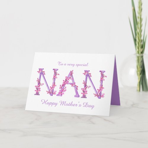 Nan watercolor Orchid custom Mothers Day card
