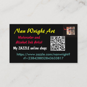 NAN WRIGHT business card for my online Zazzle shop