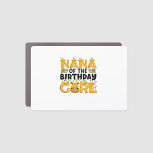 Nana 1st Birthday Girl Giraffe Theme Party Zoo Saf Car Magnet