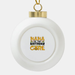 Nana 1st Birthday Girl Giraffe Theme Party Zoo Saf Ceramic Ball Christmas Ornament