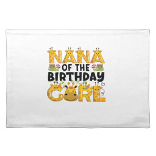 Nana 1st Birthday Girl Giraffe Theme Party Zoo Saf Cloth Placemat