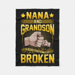 Nana And Grandson A Bond That Can't Be Broken Shir Fleece Blanket