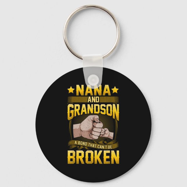 Nana And Grandson A Bond That Can't Be Broken Shir Keychain (Front)