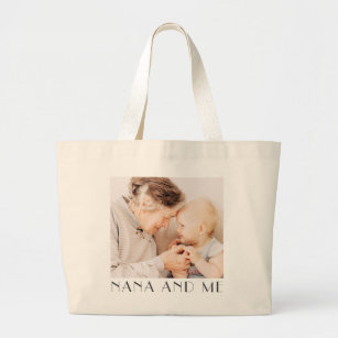 Nana And Me Minimalist Modern Chic Photo Large Tote Bag