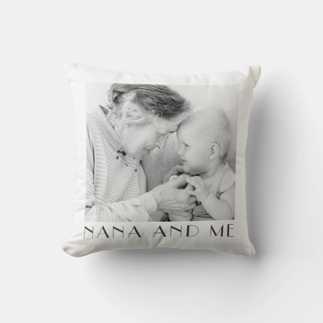 Nana And Me Minimalist Modern Chic Photo Throw Pillow (Front)