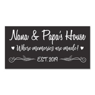 Nana and Papa Date Established Black Wall Plaque