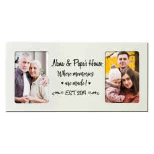 Nana and Papa's House White Double Photo Frame