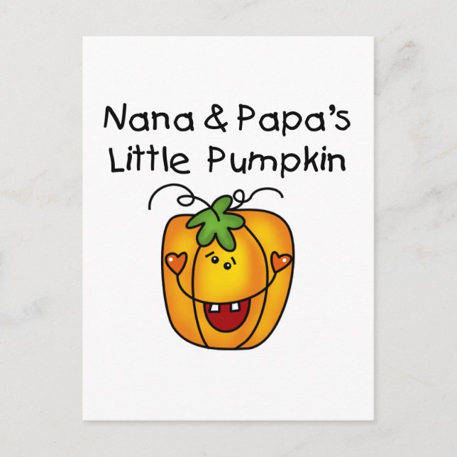 Nana and Papa's Little Pumpkin T-shirts Postcard (Front)