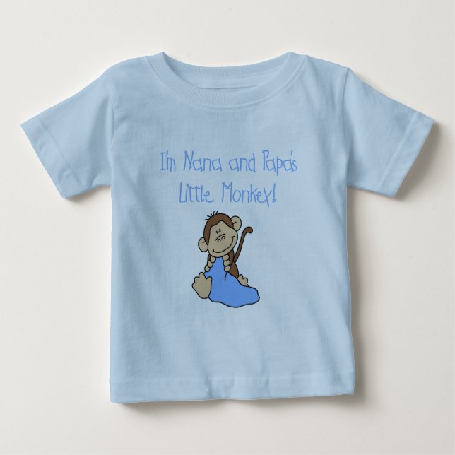 Nana and Papa's Monkey - Blue Tshirts and Gifts (Front)