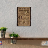 Nana and Papa's Rules Rustic Bark Wall Sign (Lifestyle)