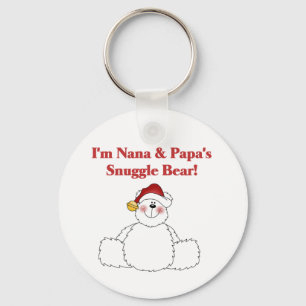 Nana and Papa's Snuggle Bear T-shirts and Gifts Keychain