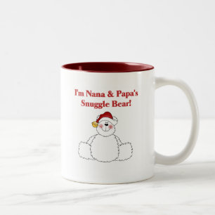 Nana and Papa's Snuggle Bear T-shirts and Gifts Two-Tone Coffee Mug