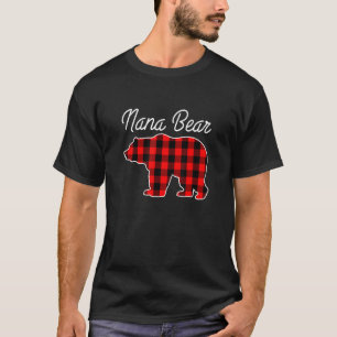 Nana Bear Buffalo Plaid Cute Grandmother Grandma L T-Shirt