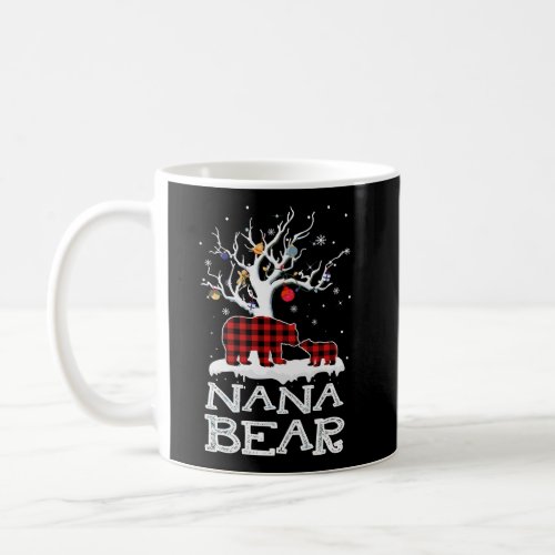 Nana Bear Christmas Pajama Red Plaid Buffalo Famil Coffee Mug