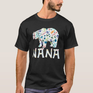 Nana Bear Floral Matching Family Flower T-Shirt