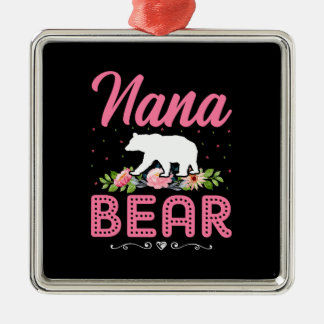 Nana Bear Metal Ornament