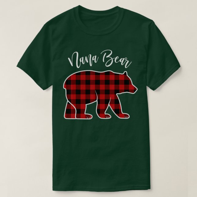 Nana Bear Pajama Red Buffalo Xmas Funny Family Chr T-Shirt (Design Front)