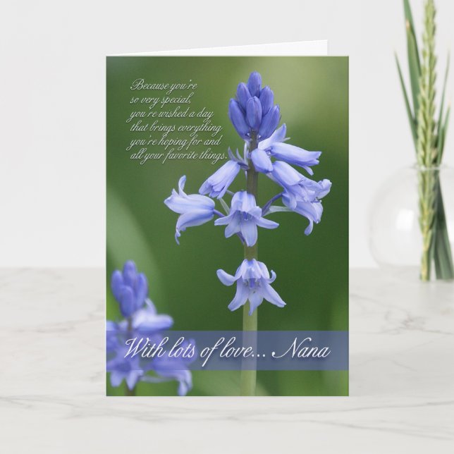 Nana Birthday Card - Bluebells (Front)