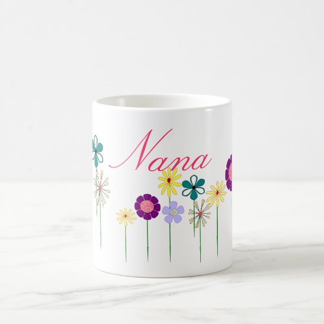 Nana - bright flowers for her coffee mug (Center)