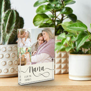 Nana Calligraphy I Love You 3 Photo Cream Olive Acrylic Award