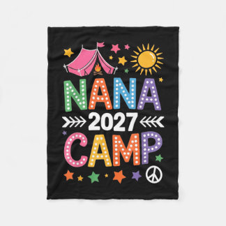 Nana camp 2027 family vacation summer camping crew fleece blanket
