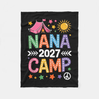 Nana camp 2027 family vacation summer camping crew fleece blanket