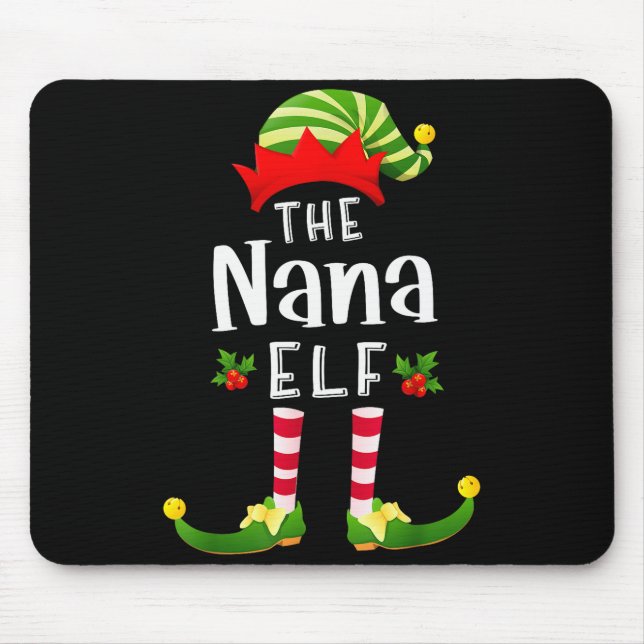 Nana Christmas Elf Matching Pajama X-mas Party  Mouse Pad (Front)