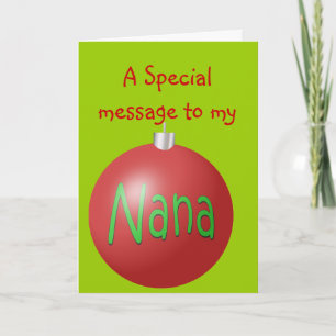 Nana Christmas ornament card