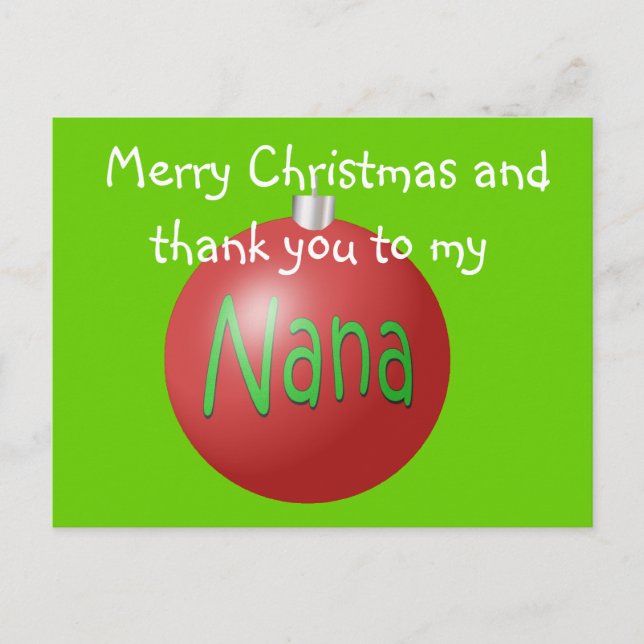 Nana Christmas ornament postcard (Front)