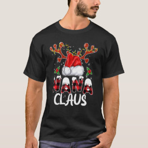 Nana Claus Buffalo Plaid Christmas Pajama Family M T-Shirt