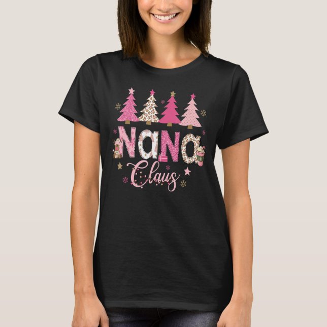 Nana Claus Christmas Family Matching Xmas Light Tr T-Shirt (Front)