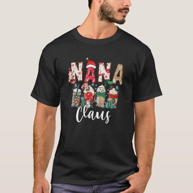 Nana Claus Christmas Family Matching Xmas Light Tr T-Shirt (Front)