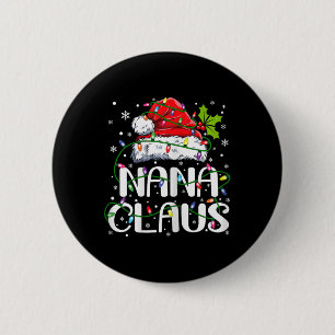 Nana Claus Christmas Lights Pajama Family Matching Button