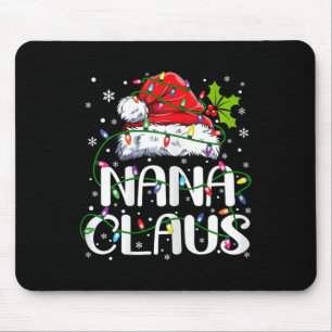 Nana Claus Christmas Lights Pajama Family Matching Mouse Pad