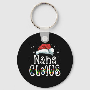 Nana Claus Christmas Pajama Family Matching Xmas Keychain